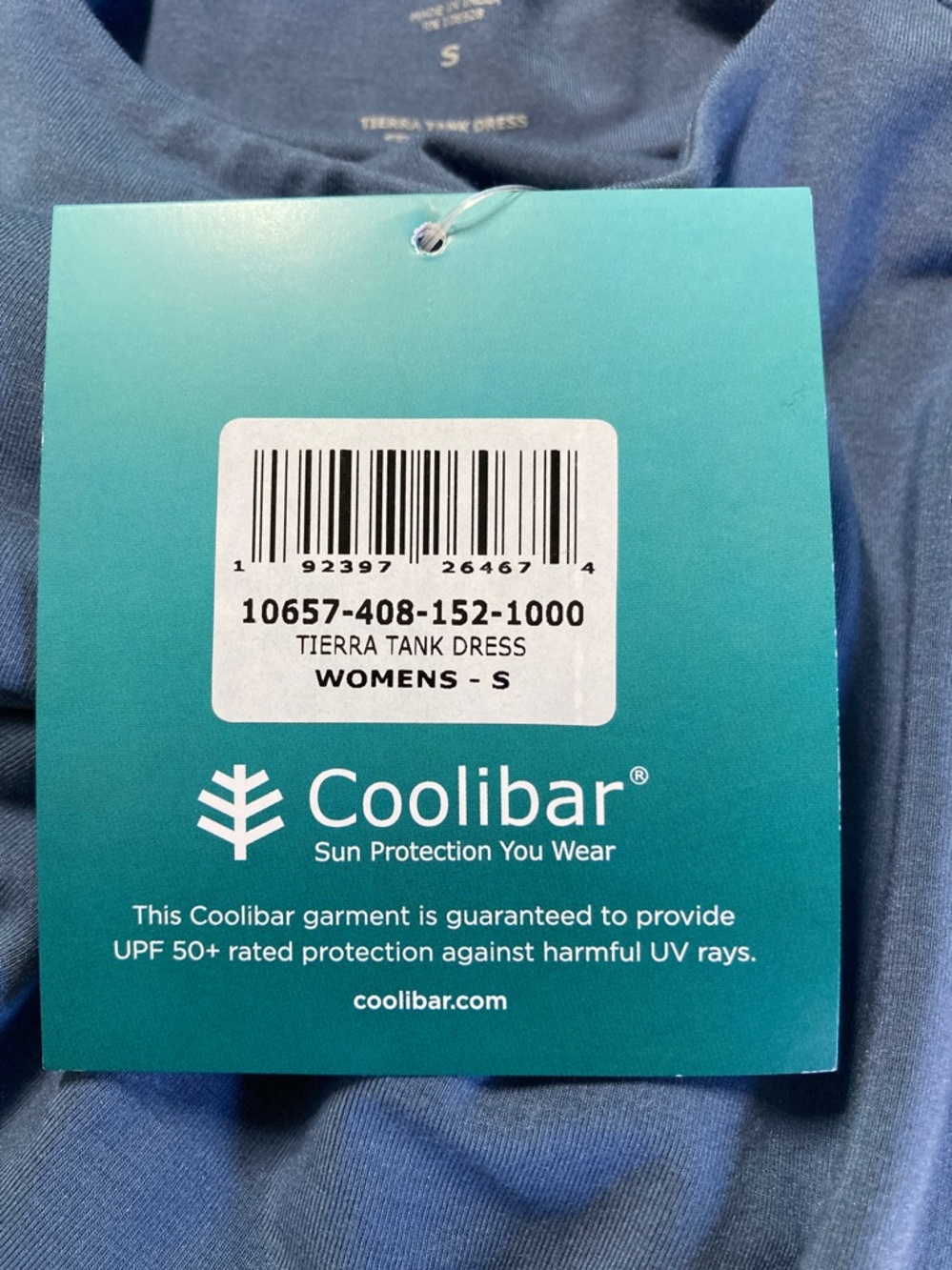 Coolibar Womens Size S Blue Tierra Tank Dress UPF 50+ NEW with TAGS - Picture 3 of 10